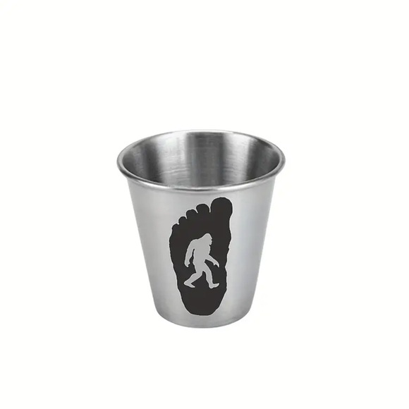 🆕 4pcs, Stainless Steel Shot Cups with Sasquatch Bigfoot Designs -2oz Capacity - Picture 4 of 7